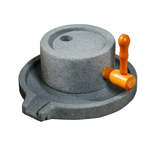 Broyeur à main en pierre naturelle et acier inoxydable, moulin de 22cm pour orge et céréales