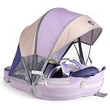 Mambobaby Float Upgrade Add Tail Baby Float with Canopy for Infant Waist Swimming Ring Swim Trainer Non-Inflatable Floats Toys with Adjustable Safety Strap (Purple - Butterfly) -  HECCEI
