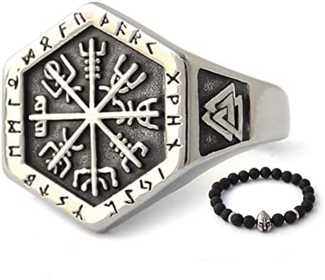 BAVIPOWER Vegvisir The Viking Runic Compass Ring with Celtic Knot 316L Stainless Steel Norse Scandinavian Viking Jewelry (11)