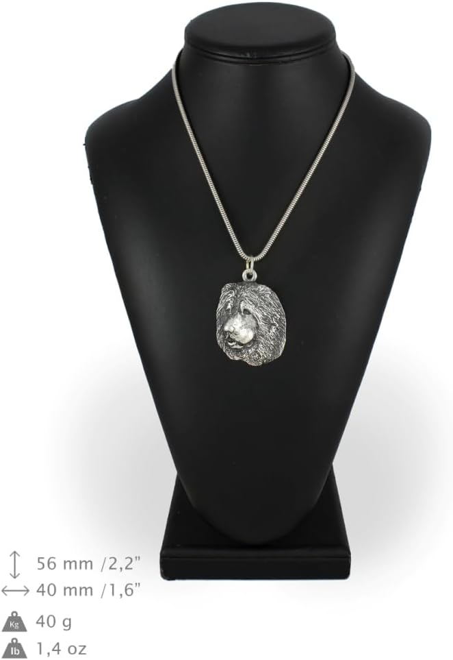 Art-Dog Collection Dog Pendant on Silver Thread - Handmade Dog Necklace with ZnAl Base and Silver Coating – Silver Dog Necklaces for Men and Women – Dog Breeds Jewelry – Caucasian Shepherd Dog