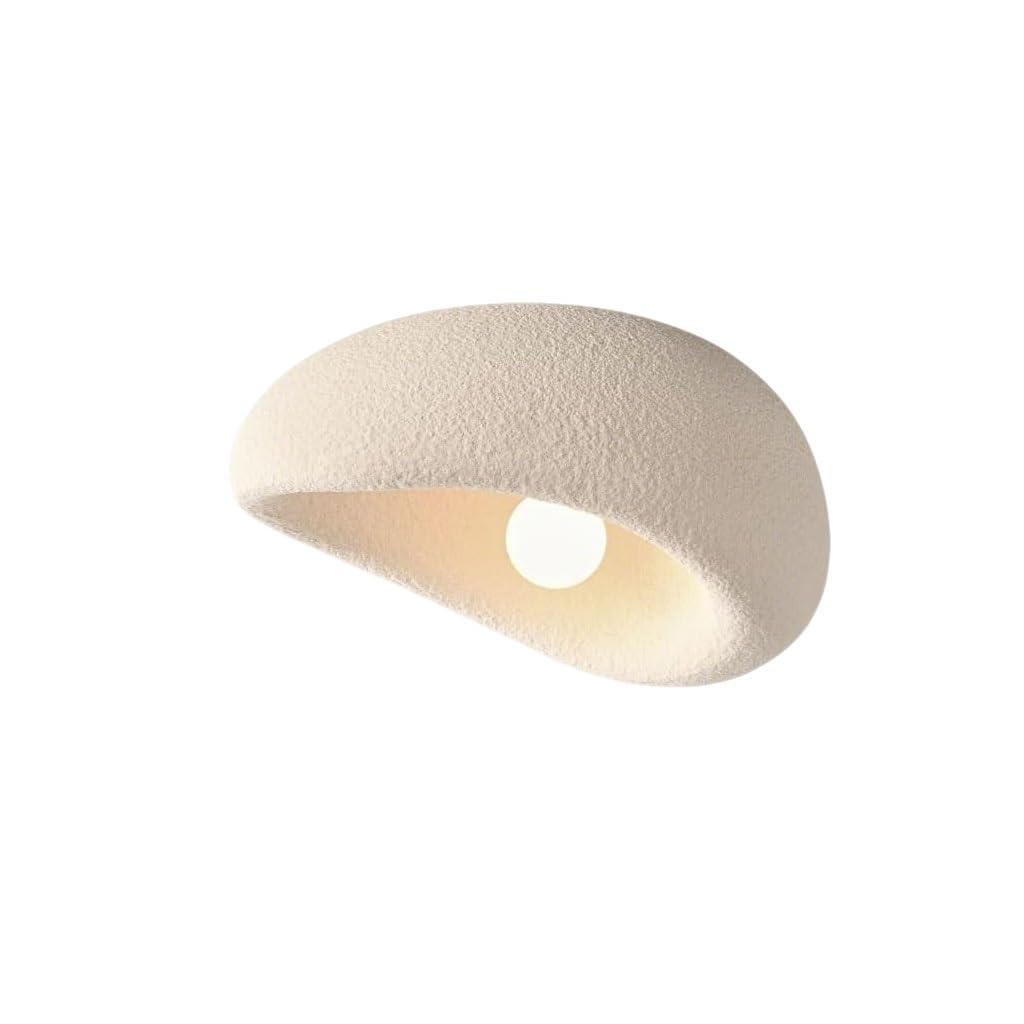 Plafon W Stylu Wabi Sabi O Organicznym Kształcie Kamyka Lampa Sufitowa E27 Lampa Korytarzowa Minimalistyczna O Teksturowanej Fakturze Do Sypialni Kuchni Przedpokoju Hotelu Sklepu Salonu(40CM)