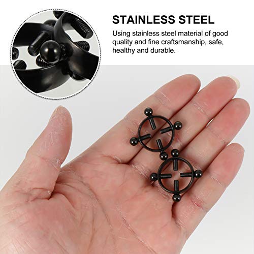 EXCEART Tepelklemmen, verstelbare tepelclips, niet doordringende tepelringen, borststimulatiespeelgoed voor vrouwen, rollenspel, voor volwassenen, 1 paar - Afbeelding 4