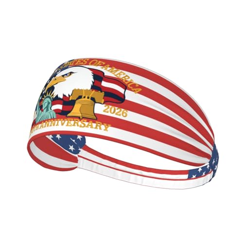 250th Anniversary Headbands Statue of Liberty 250th Sweatband Novelty Graphic Lightweight Sports Headband