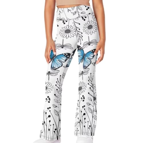 Image of Girls Flare Leggings 5-14T Cute Bell Bottoms for Girl Yoga Pants for Gym