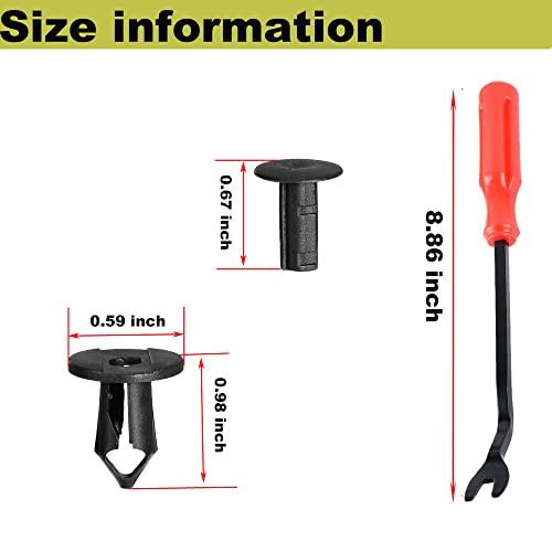 120 Pcs Nylon Fender Clips Expansion Fastener Rivets Push Pin Polaris 7661855 Ranger Rzr Can Am Kawasaki Teryx Honda Pioneer 90653-Hc4-900 Suzuki Sportsman Atv Fastener With Tool #TOP2