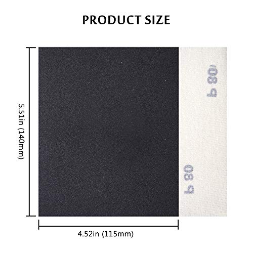 1/4 Sheet Sandpaper Assorted 80/120/180/240/320 Grit Hook & Loop Or Clip On Sander Sheets 5.5" X 4.5" Silicon Carbide Sanding Sheets For Wet/Dry Palm Sanders Polishing Accessories, 50Pcs… #TOP1