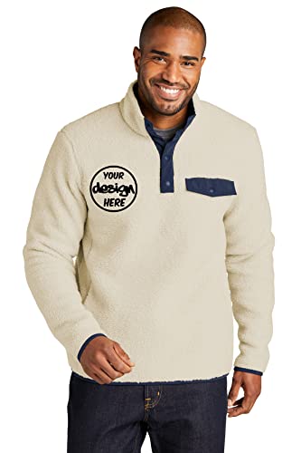 INK STITCH F140 Unisex Custom Personalized Embroidery Logo Texts Camp Snap Pullover - Main Image