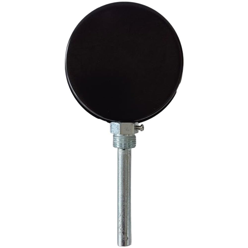 Termometro bimetallico 0-120°C con manicotto da 1/2" per immersione, 100 mm, in acciaio inox, per caldaia, riscaldamento, griglia, barbecue
