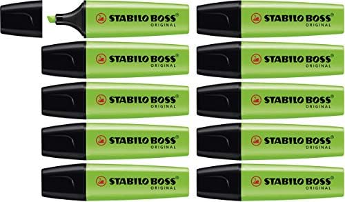 Highlighter - STABILO BOSS ORIGINAL Pastel - Pack of 4 - Mellow Coral Red, Cherry Blossom Pink, Cloudy Blue, Dash of Lime