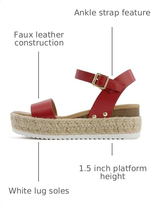 Image of Soda CLIP ~ Women Open Toe Ankle Strap Platform Espadrille Sandal