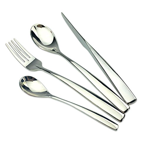 Cutlery , Home Use Stainless Steel Western Tableware, 4-Piece Dinnerware Set knife fork spoon teaspoon by Alytimes