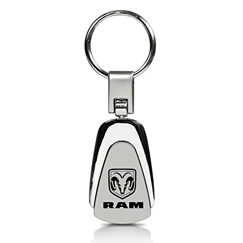 Dodge Genuine Ram Logo Metal Chrome Tear Drop Key Chain Ring Fob #TOP25