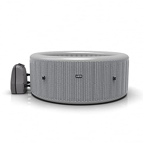 Wave Spas Atlantic Plus | 4-6 Person| Portable Inflatable Round Hot Tub Spa With 140 Air Jets| Protective Cover| Pump And Integrated Filters| Gray Rattan Print #TOP6
