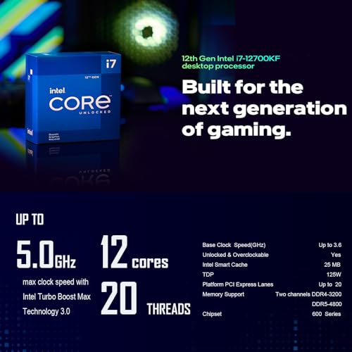 MICRO CENTER CPU Motherboard Intel i7-12700KF 12th Gen 12-Core LGA1700 Desktop Processor with B760 Gaming Plus WiFi Motherboard