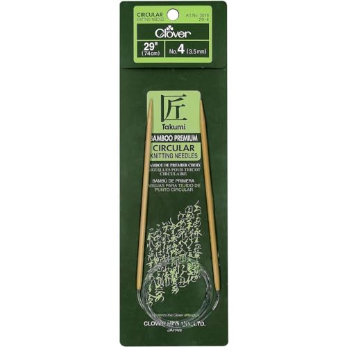 Clover Takumi Bamboo Circular 29-Inch Knitting Needles, Size 4 (3016/29-04)