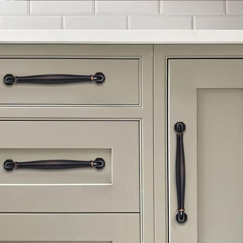khtumeware 10 Pack 3-1/2 Inch(89mm) Oil Rubbed Bronze Cabinet Pulls Vintage Cabinet Handles Heavy Duty Solid Cabinet Hardware for Cupboard Drawer Pulls Dresser Handle by khtumeware - Image 5