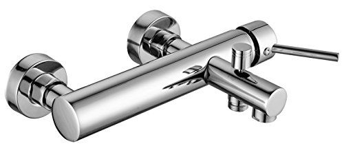 DP Grifería - Grifo monomando de bañera, color plateado, serie Haya