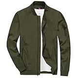 [Gopune] メンズ ジャンパー 薄手 春秋服 カジュアル ウィンドブレーカー 撥水 アウター 防風 立ち襟 ブルゾン 無地 ゴルフウェア 作業着 大きいサイズ(04グリーン L)