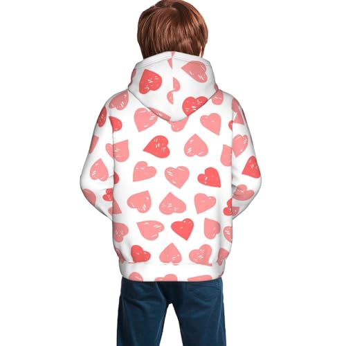 Pink Hearts1 Kid Hoodies Boys Sweatshirts Girls Pullover with Pocket4