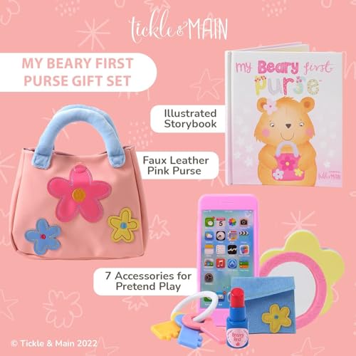 Tickle & Main My Beary First Purse Playset Baby Girl Purse - 9-Piece Faux Leather Pink Ages 1+ - Storybook & Accessories for Imaginative Play - Birthday Gift for One Year Old Girl by Tickle & Main - Used condition - Image 2
