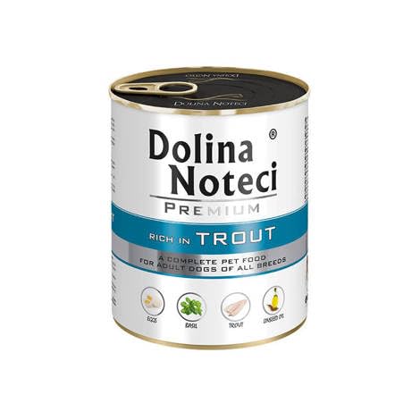 Dolina Noteci Premium – Gluten-Free Wet Dog Food 800g – High Meat Content – Natural Meal for Adult Dogs – No Artificial Additives – Omega 3 & 6 (Trout, 800g)