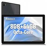 Vekoy Tablet 10 Zoll Android Octa-Core 8 GB RAM 64 GB ROM (1 TB TF) 1280x800 IPS Touchscreen GMS-zertifizierter 5000mAh Tablet PC WiFi 6 Bluetooth 5.4 Widevine L1 Dual-Kamera