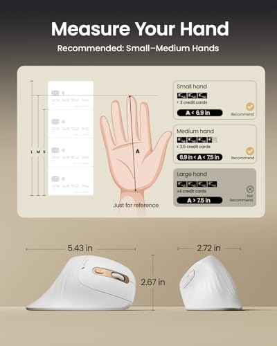 Image of ProtoArc EM11 NL Wireless Ergonomic Mouse, Rechargeable, White Gold