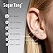 SugarTang Moissanite Earrings, Substitute diamond Stud Earrings for Women 1-3 CT 18K White Gold Plated/S925 Sterling Silver Earring for Men, Lab Grown Hypoallergenic Jewelry (White, 5mm)