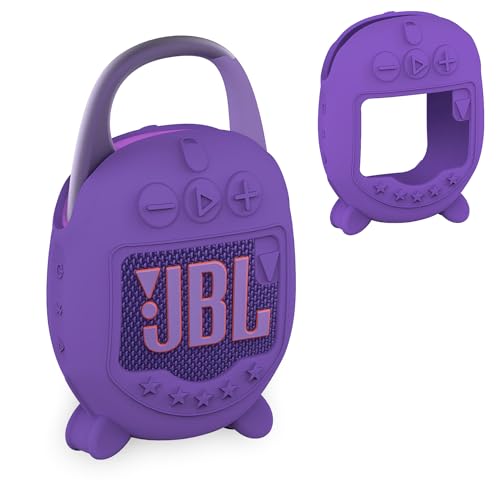 Silicone Cover Case Compatible with JBL Clip 5 Ultra Portable Bluetooth Speaker, Soft Skin Sleeve for JBL Clip 5 Speaker Accessories(Only Case) (Purple)