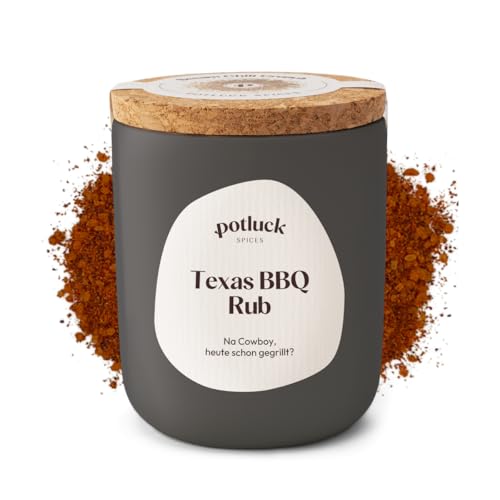 Potluck | Texas BBQ Rub| Gewürzzubereitung im Keramiktopf | 100g | Mit natürlichen Inhaltsstoffen