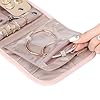 BELALIFE Travel Jewelry Case Organizer, Small Foldable Storage Roll for Earrings, Necklaces, Rings, Bracelets, Brooches, Pink #4
