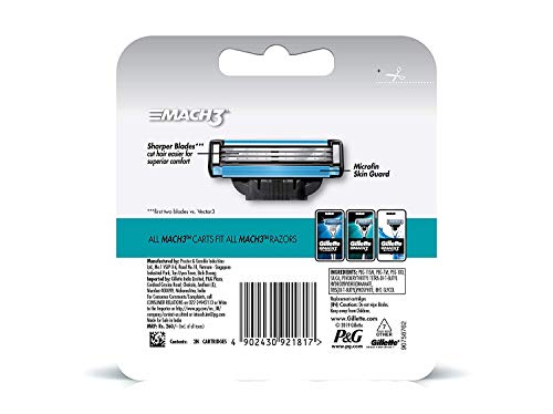 Image of Gillette Mach3 New Blade Razor - 1 Count & Classic Sensitive Shave Foam - 418 g (33% extra) & Mach 3 Manual Shaving Razor Blades - 2s Pack (Cartridge)