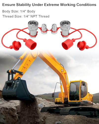 Image of 1 /4 inch Ag Hydraulic Quick Connect Tractor Coupler ISO 7241-A | Fit for PARKER 6000 Series FASTER ANV Series AEROQUIP 5600 Series HANSEN HA15000 Series, Hydraulic Couplers