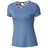 Columbia Damen T-shirt Peak to Point Novelty SS, Blue Dusk, XL, 1710441