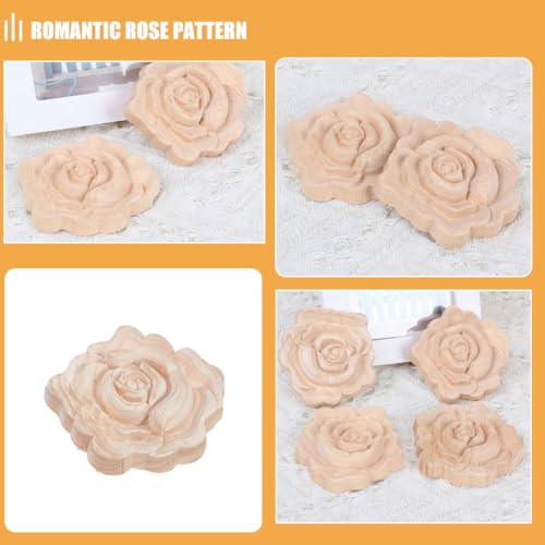 Apliques de rosas de madera tallada VALICLUD para decorar muebles 4