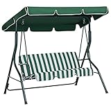 Beliani Stilvolles Hollywoodschaukel für Garten in Streifen weiß/grün Chaplin - 6