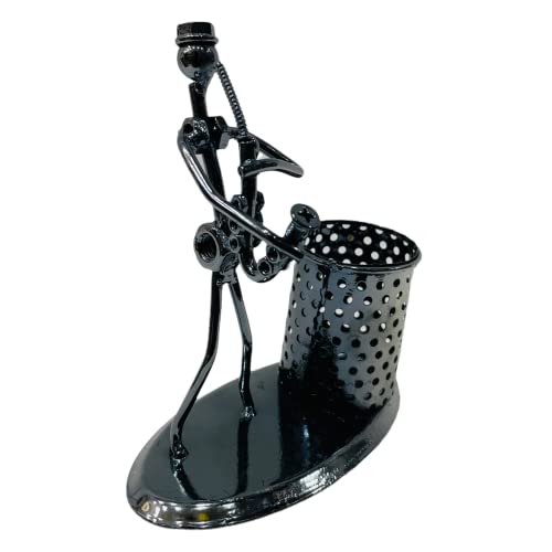Image of AUGEN Metal Pen Stand Decorative Design Stationery Holder | Gift Item | Table Top Decor (7469C3-C)(14CM)