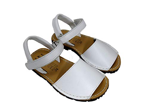 Sandalias Menorquinas para Niños y Niñas Unisex. Calzado infantil Made in Spain, garantia de calidad. (33, Blanco)