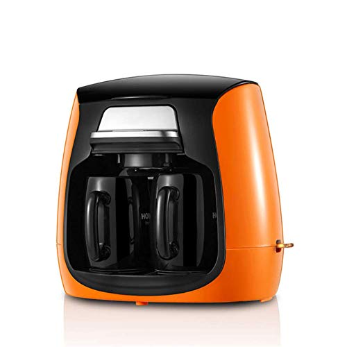 OUBBDVRT Mini máquina de café, máquina de té pequeña automática, Taza de cerámica de Marca, máquina de café doméstico Estadounidense, molienda (Naranja) Interesante