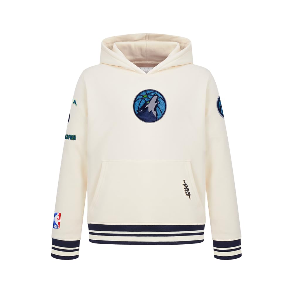 Pro Standard Boy's NBA Retro Classics Bb Rib Fleece Po Hoodie Hooded Sweatshirt, Eggshell/Midnight Navy, M — image 1