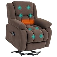 HOMCOM Fauteuil Releveur Électrique Chauffage Massage Relax Marron