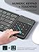 Nillkin Foldable Keyboard with Touchpad, Bluetooth Keyboard with Number Pad, Full Size Keys, Large Trackpad Small Travel Portable Keyboards for iPad Laptop PC Tablets -Black
