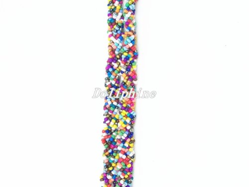 Crystal Mini Seed Beaded Necklace Lanyard Keychain With Clasp For Key/Id/Cell Phone Holder (13 Colors For Choice) (Rainbow) #TOP4
