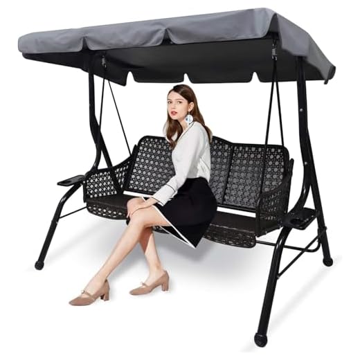 Ersatzdach für Hollywoodschaukel 2 Sitzer,164x114x15cm,Wetterfestes Schaukeldach aus reißfestem Polyester,Wasserdichter Dachbezug & UV-Schutz, Grau