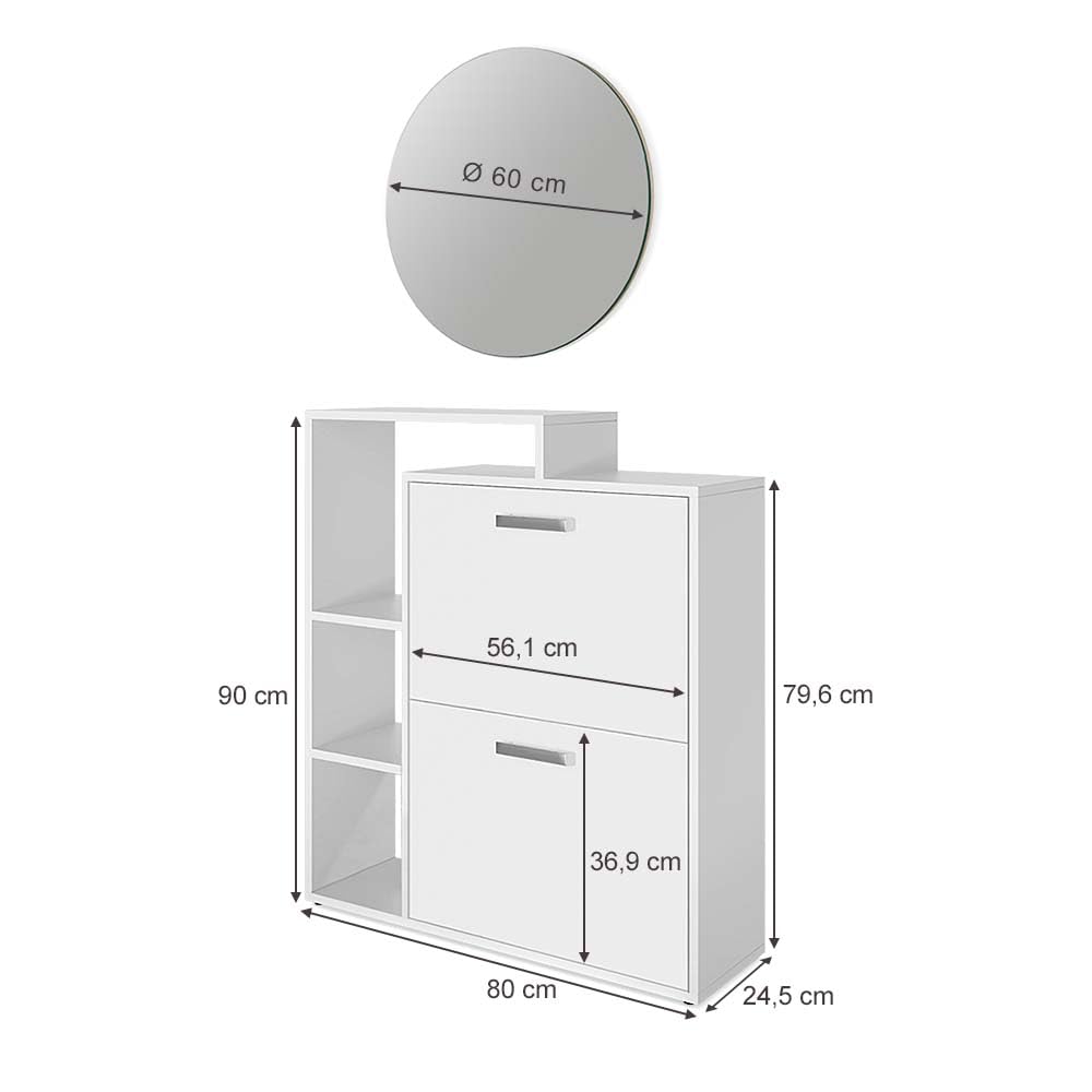 Vicco Mueble zapatero Orlando, Blanco