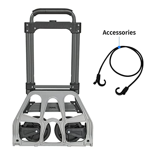 Leeyoung Folding Hand Truck And Dolly, 264 Lb Capacity Heavy-Duty Luggage Trolley Cart With Telescoping Handle And Pp+Eva Wheels #TOP7