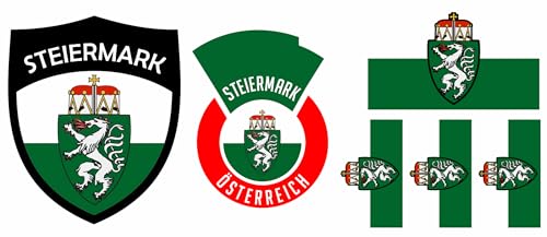 Steiermark Österreich Aufbügler Wappen Transferbügeln Zum Aufbügeln 6 Stück Kleidungsstücke Trikot T-Shirt Bügelmotiv - 6B