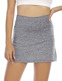 Golf Skorts for Women,Cucuchy Casual Athletic Skirts Tennis Pencil Mini Short Skorts with Pockets Petite Workout Clothes Running Cute Active Performance Gym Sport Sweat Shorts Grey Small