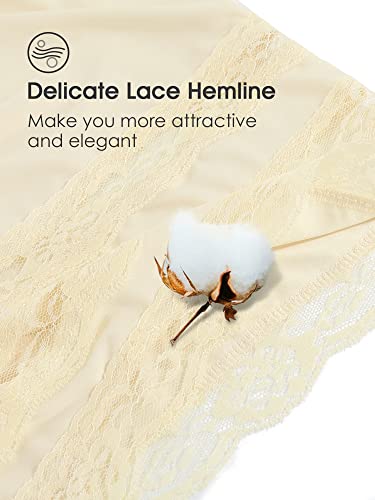 Subuteay Culottes Slip For Women Lace Snip-It Pettipants Bloomer Half Slip Shorts Loose Pajama Pants Beige Large #TOP5