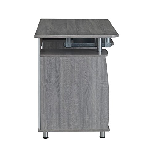 Pemberly Row 48" Wide Home Office Computer Desk In Gray With Cpu Storage Cabinet And Hanging File Cabinet, Grey #TOP2